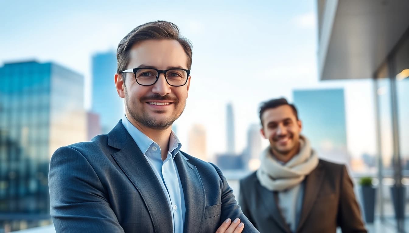 Immobilienmakler Frankfurt Dornbusch berät ein Paar professionell in der Stadtmitte.