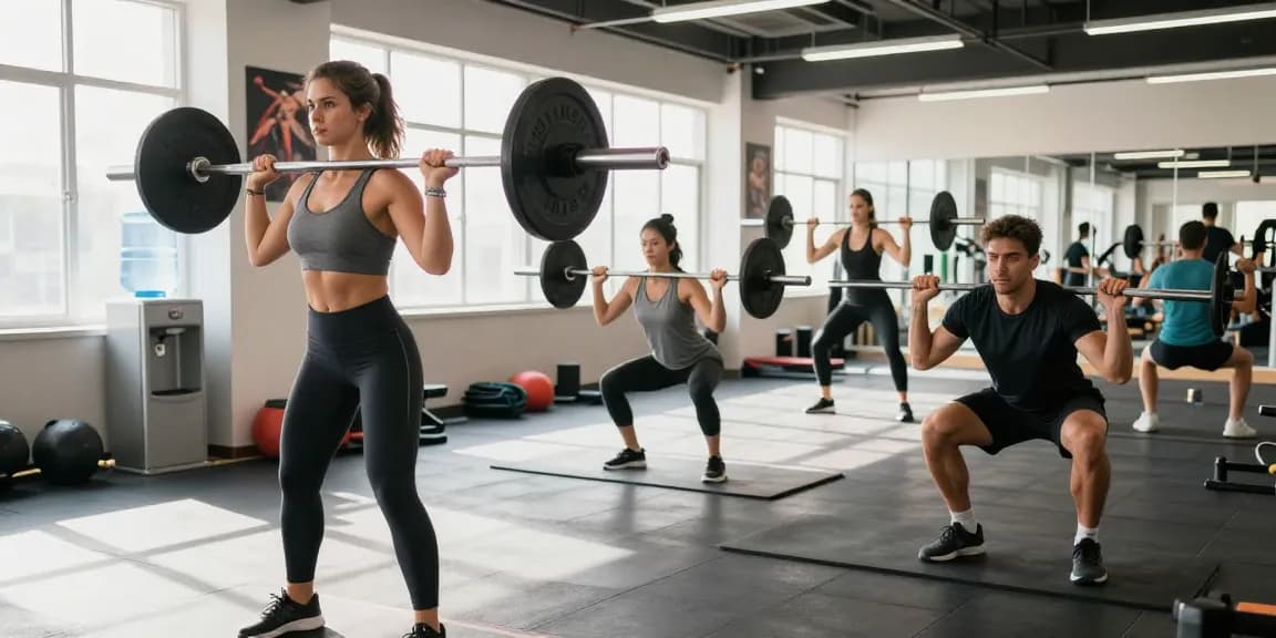Global Pharma Steroids in einem modernen Fitnessstudio, Athleten beim Training für Leistungssteigerung.