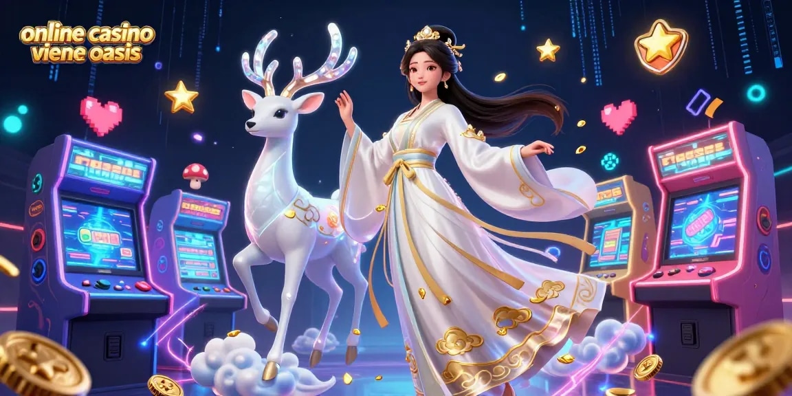 Experience the thrill of online casino ohne oasis with a vibrant scene of games and mystical characters.
