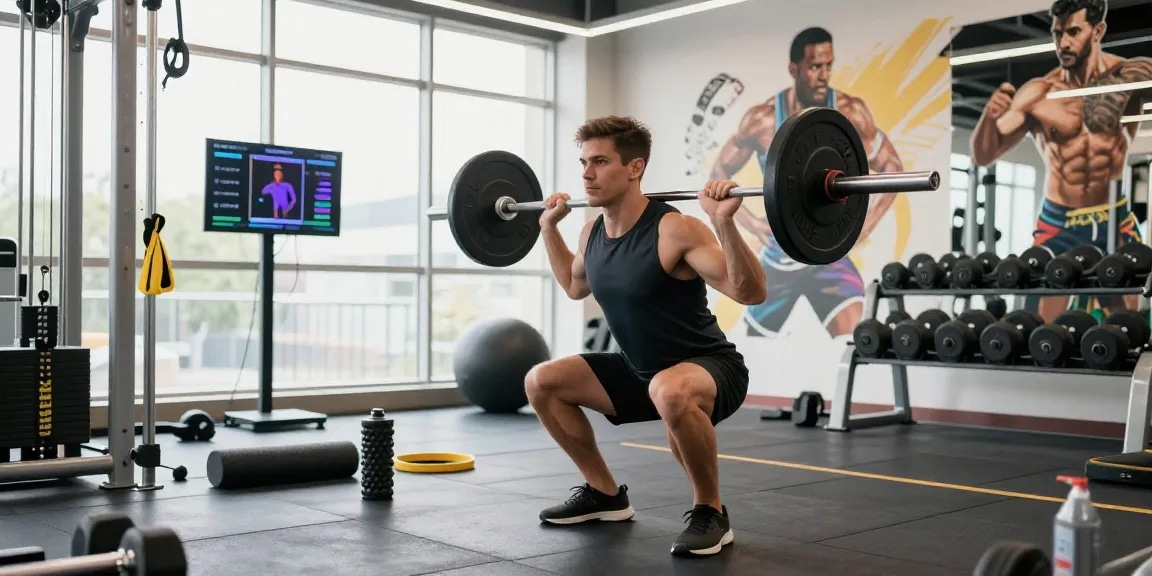 Athletischer Mann, der Gewichte im Fitnessstudio von Anabolika Shop Deutschland hebt und sein Engagement für Fitness zeigt.
