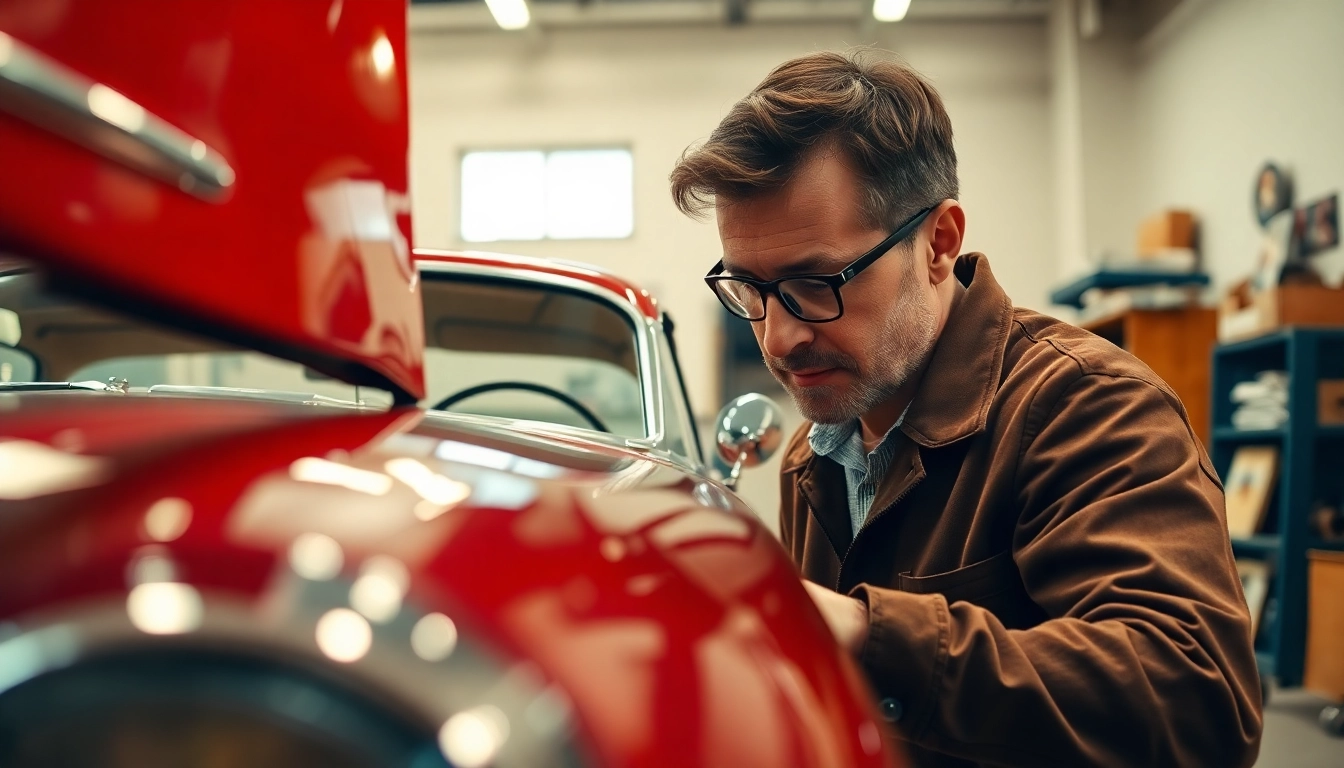 Oldtimer Gutachten: Fachmann prüft Klassiker in einer professionellen Umgebung.