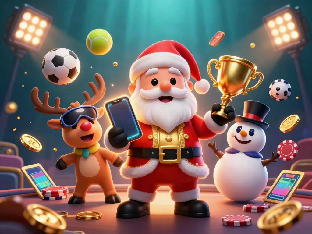 Join the festive excitement with net88's colorful casino scene showcasing a cartoon Santa celebrating jackpots.