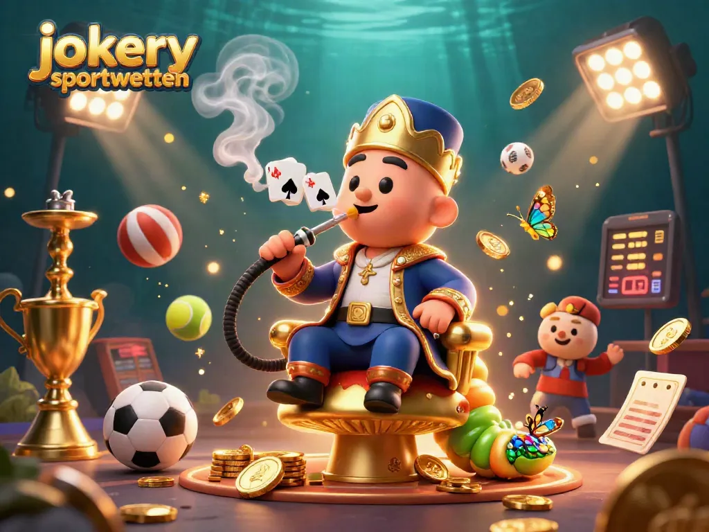 Experience the excitement of jokery sportwetten with vibrant sports elements and dynamic character imagery.