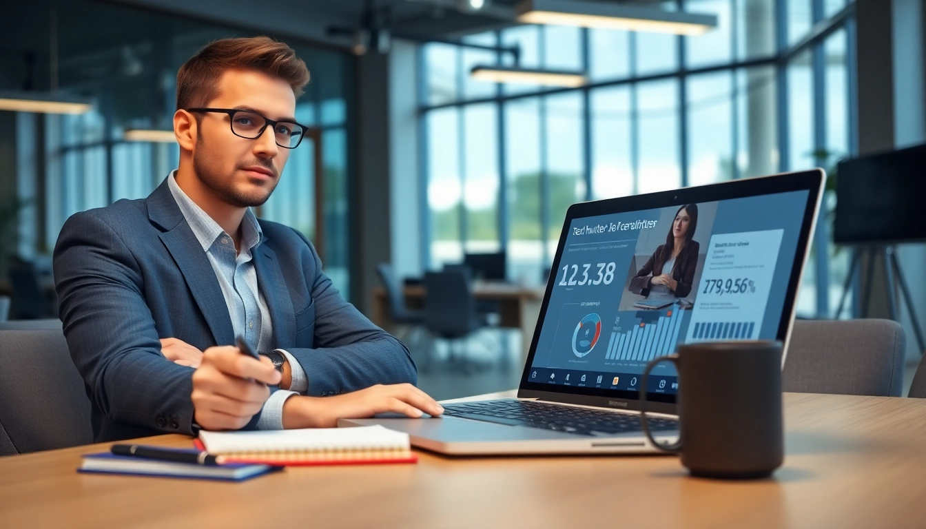 Headhunter IT assesses candidates in a modern office environment, highlighting recruitment processes.