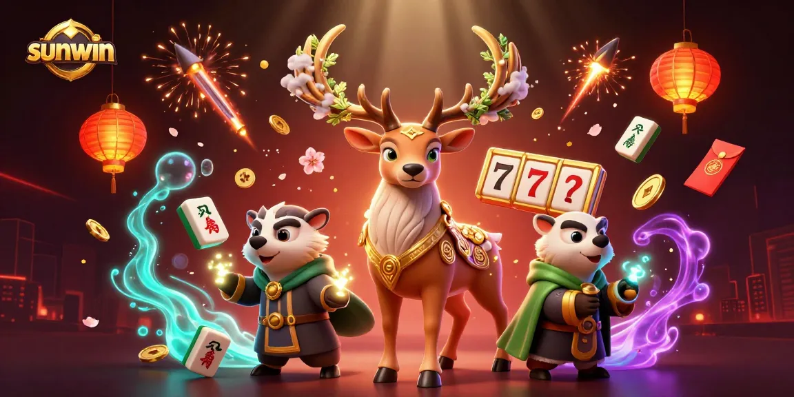 Win big at sunwin with a vibrant casino-themed illustration featuring enchanting creatures and immersive elements.