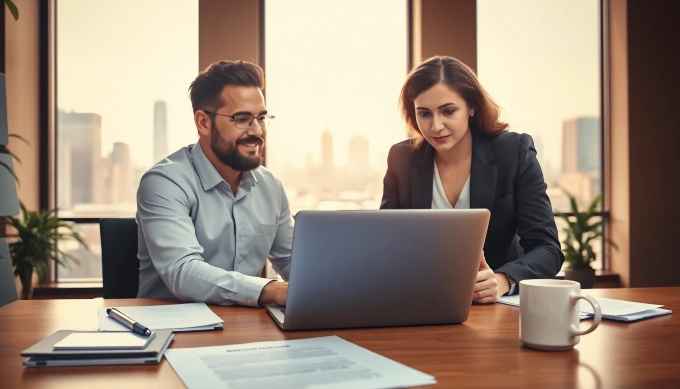 Headhunter Schweiz diskutiert mit einem Kunden in einem modernen Büro