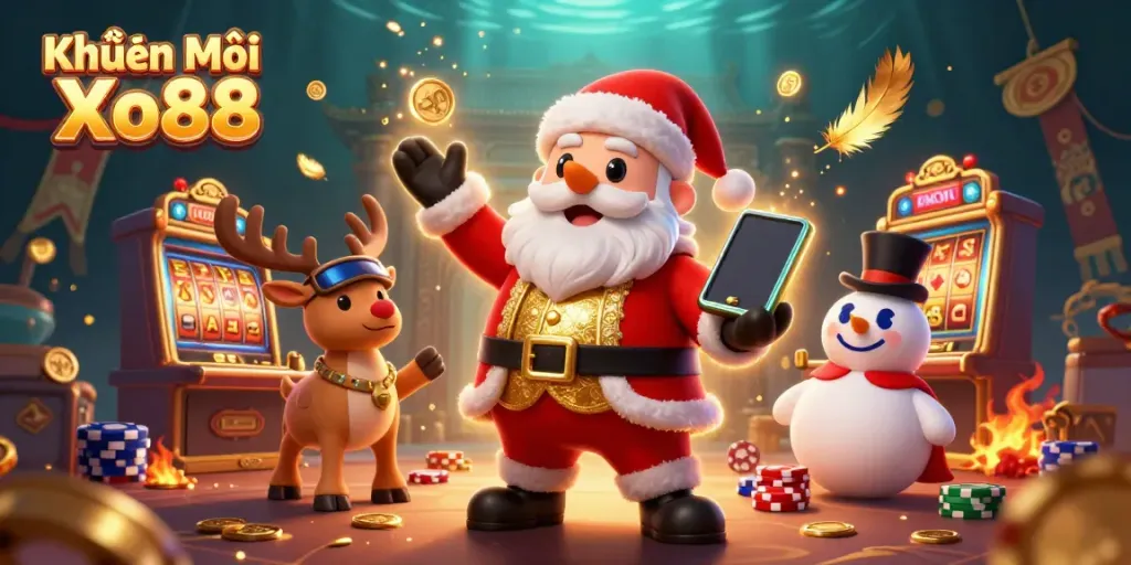 Experience thrilling gaming promotions with Khuyến Mãi Xo88's vibrant casino scene featuring unique characters.