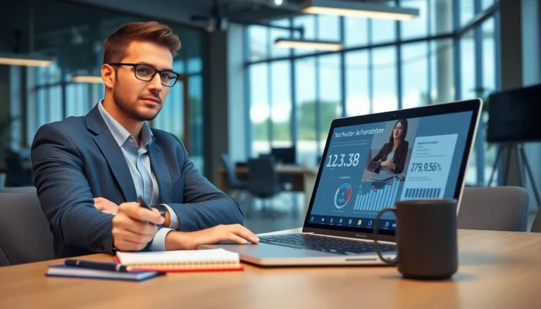 Headhunter IT assesses candidates in a modern office environment, highlighting recruitment processes.