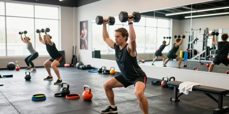 Athlet im Anabolika Shop beim Training mit Hanteln, motivierendes Fitnessumfeld.