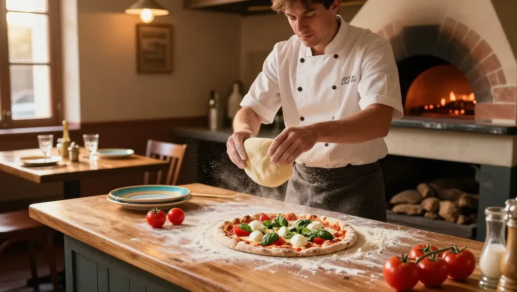Experience authentic Italian pizza-making at Pizzeria Madera with pg soft ingredients and a warm ambiance.