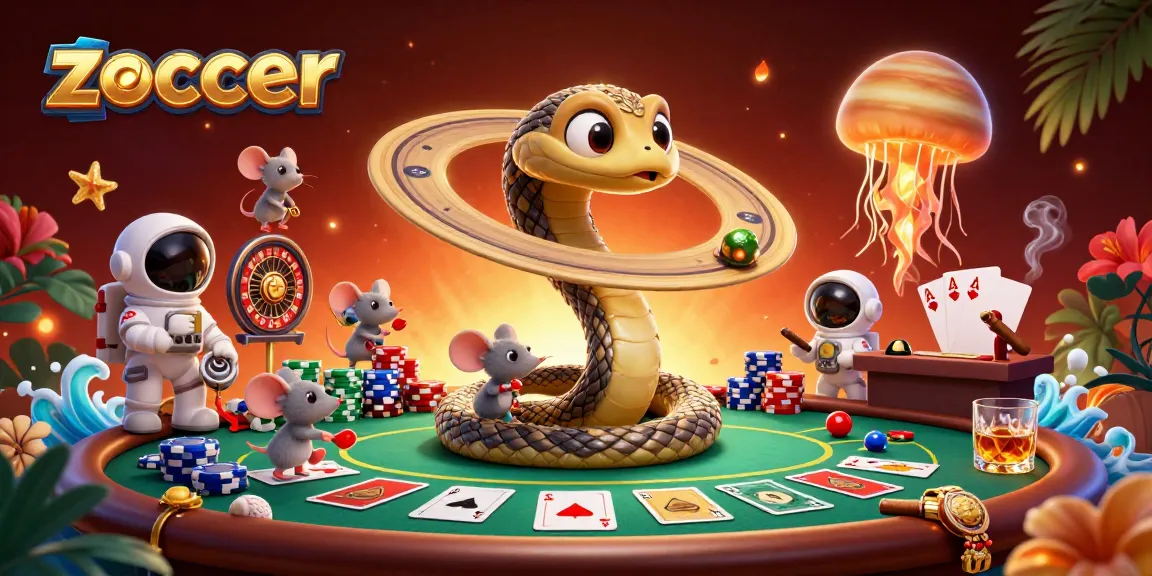 Zoccer players spin the roulette wheel and win at a vibrant cosmic casino scene.